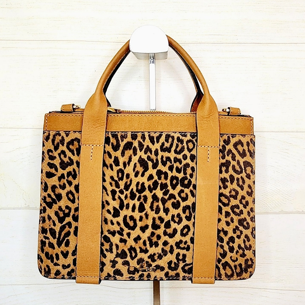 Nardelli Leather Suede Cheetah Print Small New Crossbody Italy